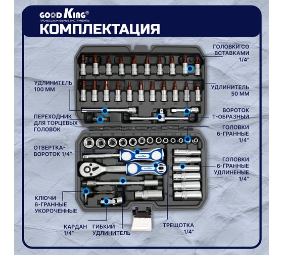 Набор инструментов 53 предмета GOODKING С-10053