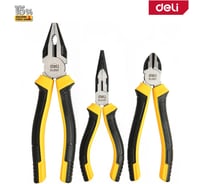 Набор плоскогубцев DELI DL0003-3 (комбинированные 200мм, удлиненные 160мм, диагональные бокорезы 160мм) 179432