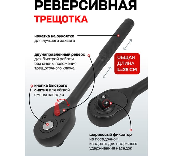 Набор инструментов EVERFORCE 40 предметов 1/2 EF-6401-5MPB(62300)