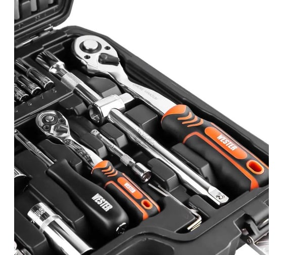 Набор инструмента Wester WT108 для автомобиля 1/4'' 1/2''DR 108 предметов 626582