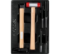 Набор выколоток и керн с молотками KING TONY ложемент, 6 предметов 9-90106SR02