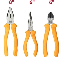 Набор плоскогубцев DELI DL2008C-3 (комбинированные 200мм, удлиненные 160мм, диагональные бокорезы 160мм) 179424