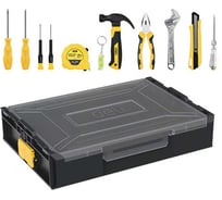 Набор ручного инструмента DELI 11 предметов DL1211 штабелируемый пластиковый ящик 179397