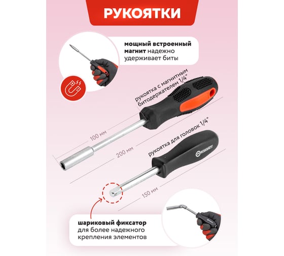 Набор инструментов Forcekraft 216 предметов 1/4, 3/8, 1/2 (6 граней) FK-38841-8(62154)