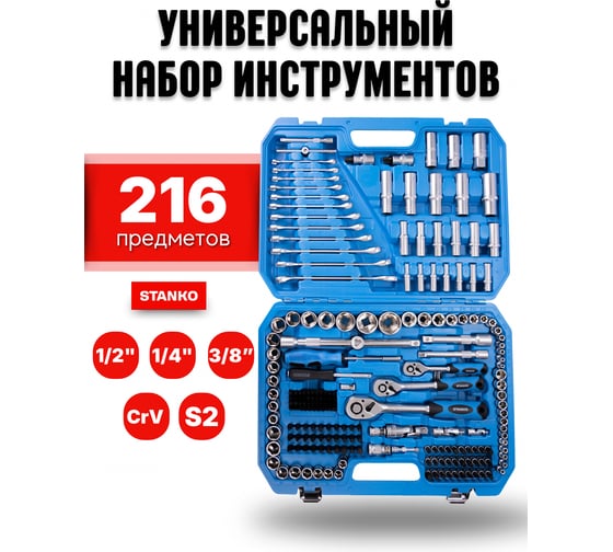 Универсальный набор инструментов STANKO 216 предметов CS216