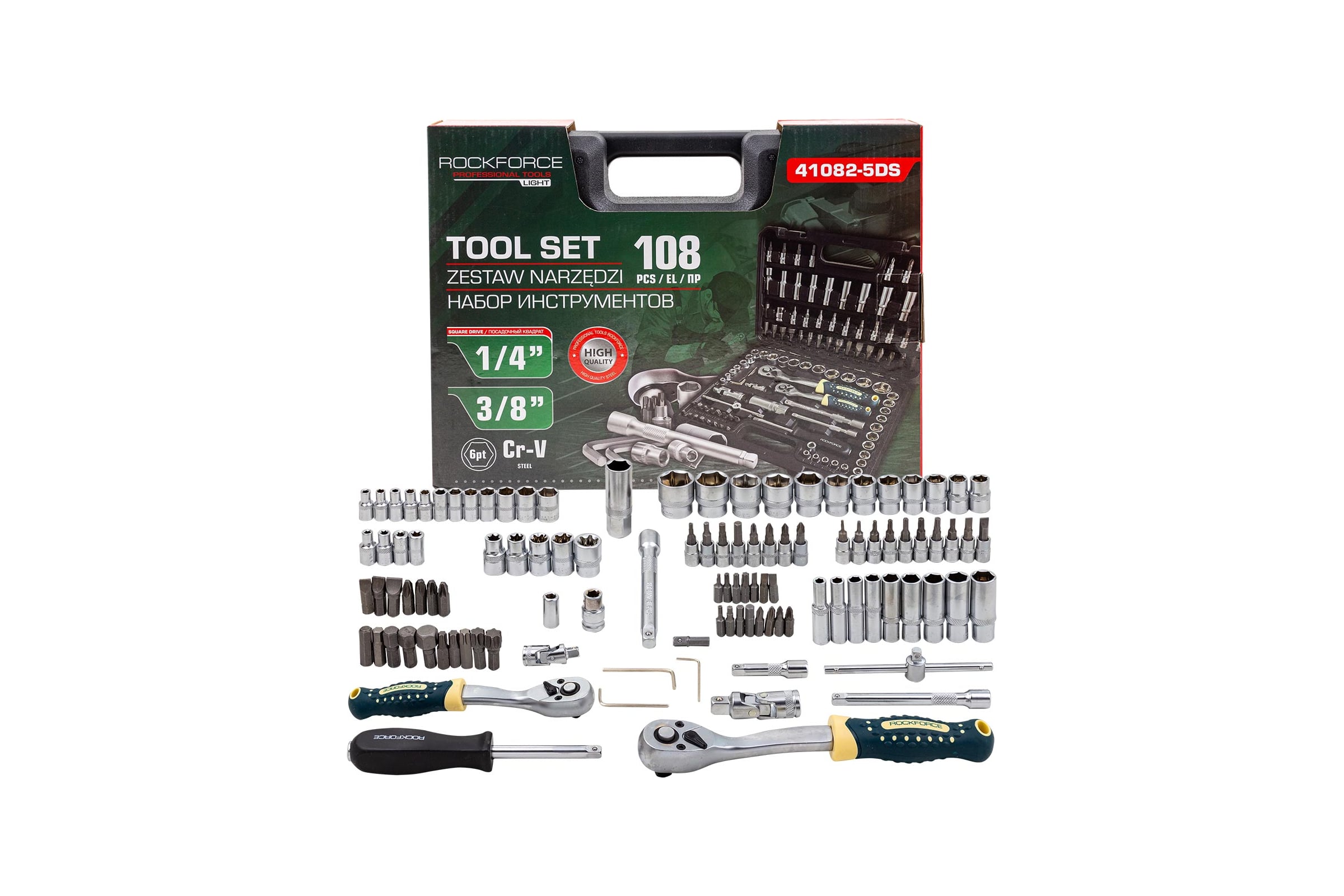 Набор инструментов Rockforce 108 предметов 1/4 3/8 RF LIGHT-41082