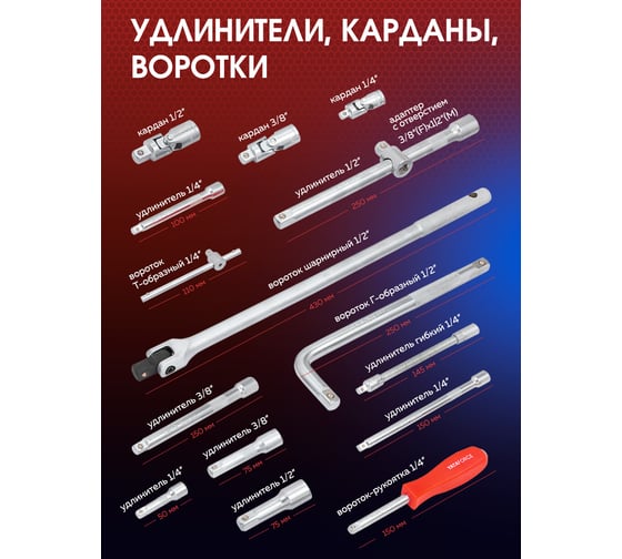 Набор инструментов YATAFORCE 142 предмета YF-41421-5(52570)