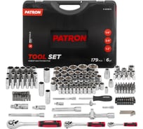 Набор инструментов Patron 179 предметов 1/4, 3/8, 1/2 (6 граней) P-41793-5(65169)