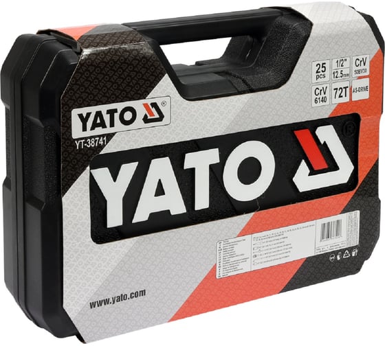 Набор головок с трещоткой YATO 1/2'', 25пр YT-38741