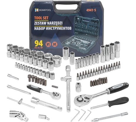 Набор инструментов SIGMATOOL 94 предмета 1/4, 1/2 Sigmatool-4941-5(64662)