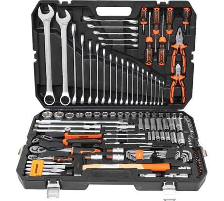 Набор инструмента Gigant 1/2 и 1/4 дюйма с 6-гранными головками, 128 предметов GAS-128