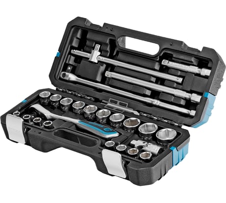 Набор инструментов GROSS 24 предмета, 120 зубьев, CrV, 1/2 14147