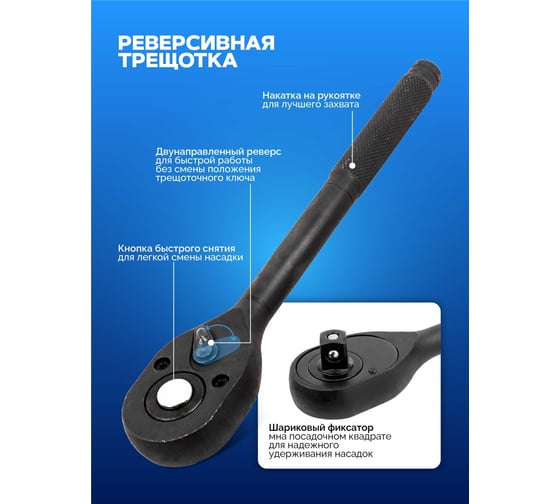 Набор инструментов ударный Forsage 12 предметов 1/2 (12 граней) F-4122-9(64666)