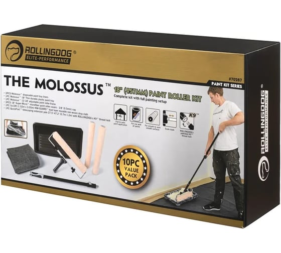 Набор малярный Rollingdog THE MOLOSSUS (10 предметов), резьба, серия Elite 70287