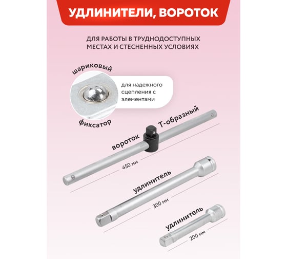 Набор инструментов Forcekraft 16 предметов 3/4''12гр.(17,19,21,24,27,30,32,33,36,41,46,50), в кейсе FK-6161-9(64496)