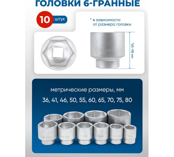 Набор инструментов Forsage 15 предметов 1''6гр.(36,41,46,50,55,60,65,70,75,80мм),в метал. кейсе F-8141-5(64501)
