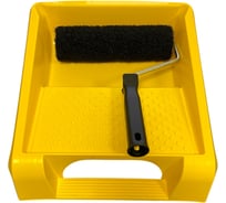 Набор малярный 390x345x100 для шпаклевки: валик 250мм нейлон + ванночка 395x345мм с педалью желтая ACCURATE 382 501 516+ван