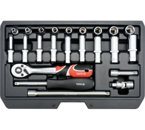 Набор торцевых головок YATO 1/4" 23 предмета YT-14451