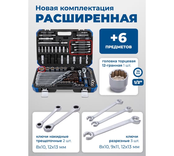 Набор инструментов Scheppach 125+6 предметов Sch-41252-5/Premium/(64484)