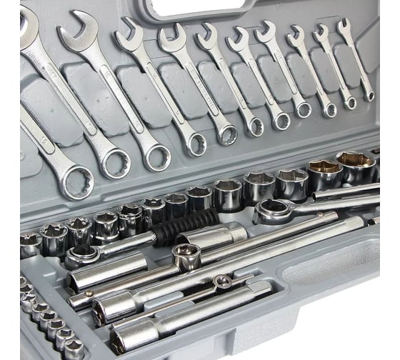 Универсальный набор инструментов ЕРМАК 1/2" и 1/4", 63 предмета 736-196