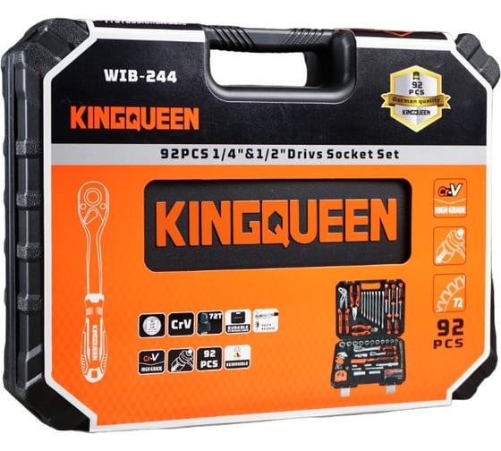 Набор инструментов KINGQUEEN 92 предмета, 72 зуба, WIB-244