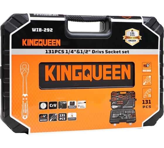 Набор инструментов KINGQUEEN 131 предмет, 72 зуба WIB-292