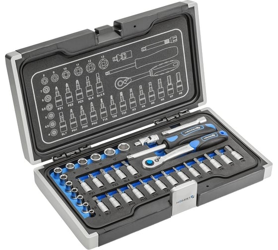 Набор инструментов HOEGERT TECHNIK 34 шт., 1/4 HT1R464 1