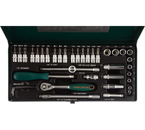 Набор торцевых головок 1/4"DR 4-13 мм, 41 предмет Jonnesway S04H2141S