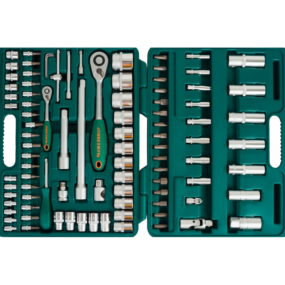 Набор торцевых головок 1/4"DR 4-14 мм и 1/2"DR 10-32 мм, 94 предмета ...