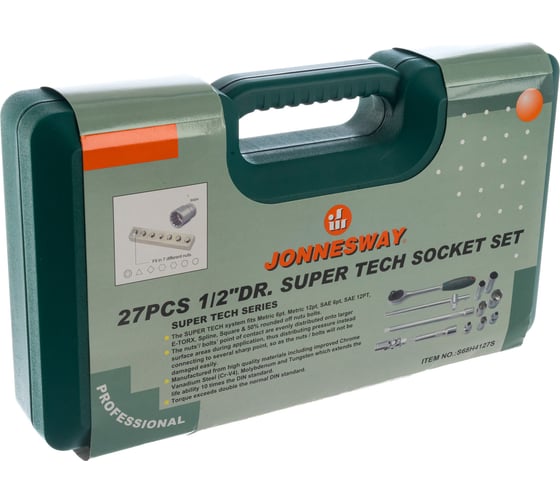 Набор торцевых головок Super Tech 1/2"DR Jonnesway S68H4127S