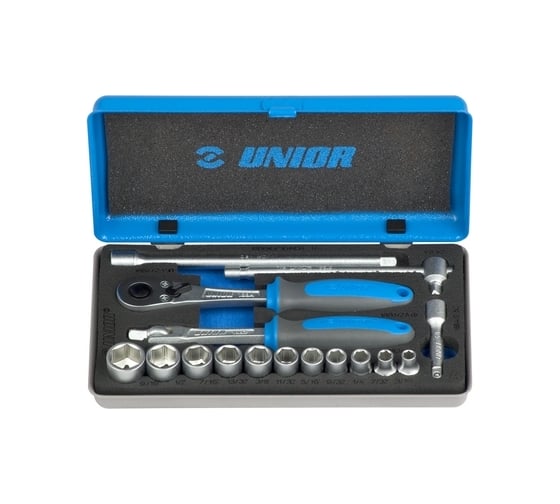 Набор торцевых головок Unior 1/4" 16 предметов дюймовый 3/16"-9/16" 3838909194134 1