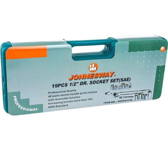 Набор торцевых дюймовых головок 1/2"DR 3/8"-1-1/4" Jonnesway S05H4219S
