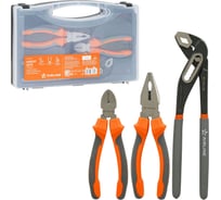 Набор Airline ШГИ 3пр. (бокорезы 160мм, клещи трубные 250мм, пассатижи 180мм) пласт.кейс ATCF008