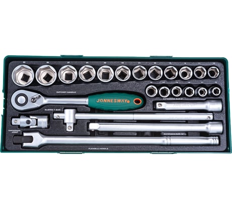 Набор торцевых головок 1/2"DR 10-32 мм 24 предмета (ложемент) Jonnesway S04H4524ST (S04H4524SP)