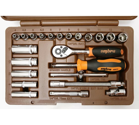 Набор головок 1/4" DR 23 предмета Ombra 911423