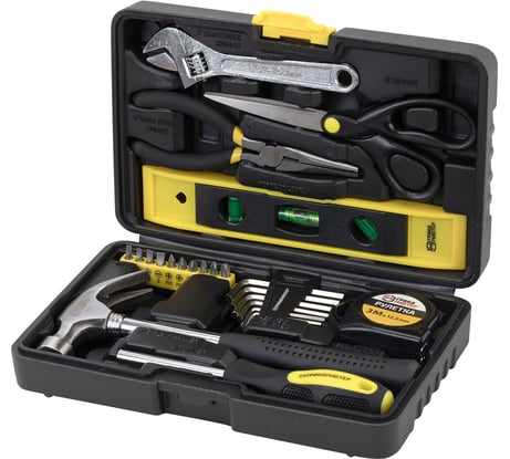 Набор инструментов столярно-слесарный Грандмастер 25 предметов, пластиковый кейс, 671337