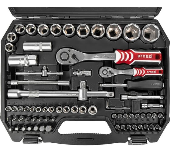 Набор инструментов ARNEZI 82 пр. 1/4"DR, 1/2"DR R0900082