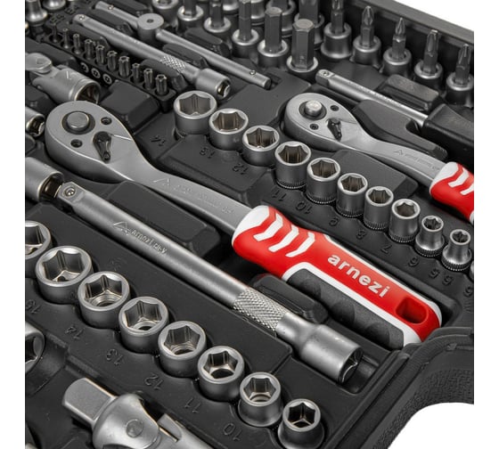Набор инструментов ARNEZI 150 пр. 1/4"DR, 1/2"DR, 3/8"DR R0900150