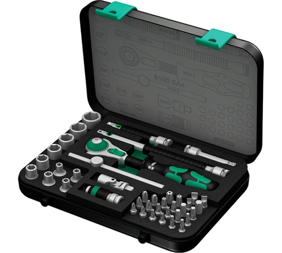 Набор с трещоткой WERA 8100 SA 4 Zyklop Speed DR 1/4", 41 предмет WE-003535 1