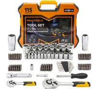 Набор инструментов MEGATOOLS 115 предметов 1/4, 1/2, 6гредметов MT-41151-5(63407)