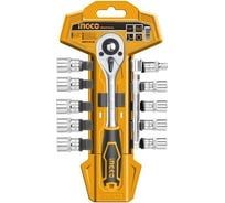 Набор головок с трещоткой INGCO 1/4 12 предметов HKTS14122