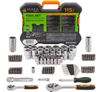 Набор инструментов ISMA 115 предметов  1/4, 1/2 (6гр.) ISMA-41151-5(62900)
