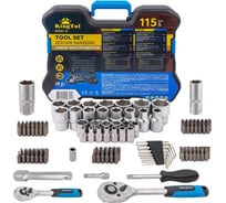 Набор инструментов KingTul 115 предметов  1/4, 1/2 (6гр.) KT-41151-5(62898)