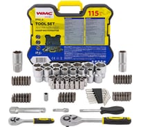 Набор инструментов WMC TOOLS 115 предметов  1/4, 1/2 (6гр.) WMC-41151-5(62899)
