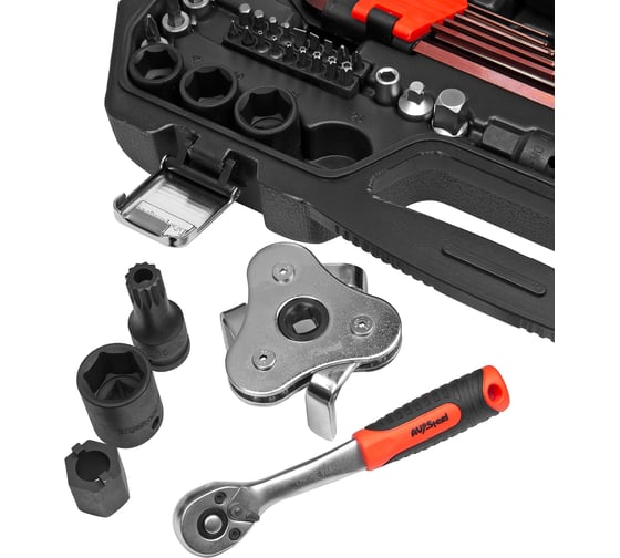 Набор инструмента AV Steel 127 предметов 1/4",3/8" профессиональный AV-011127