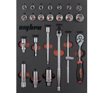 Набор торцевых головок с аксессуарами Ombra OMT23STE 3/8 DR в EVA ложементе 280х375 мм, 23 предметов 56135