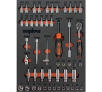 Набор торцевых головок с аксессуарами Ombra OMT50STE 1/4 DR  в EVA ложементе 280х375 мм, 50 предметов 56137