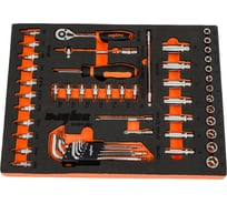 Набор торцевых головок с аксессуарами Ombra OMT54STE 1/4 DR  в EVA ложементе 280х375 мм, 54 предмета 56136