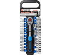 Набор головок с трещоткой в пластиковом держателе Forsage 1/4" & 3/8" 25пр.6гр 9674 F-025-5 MSA