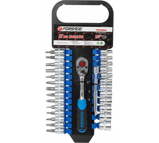 Набор головок и бит в пластиковом держателе Forsage 1/4" 27пр. 9737 F-027-9 MSA 1